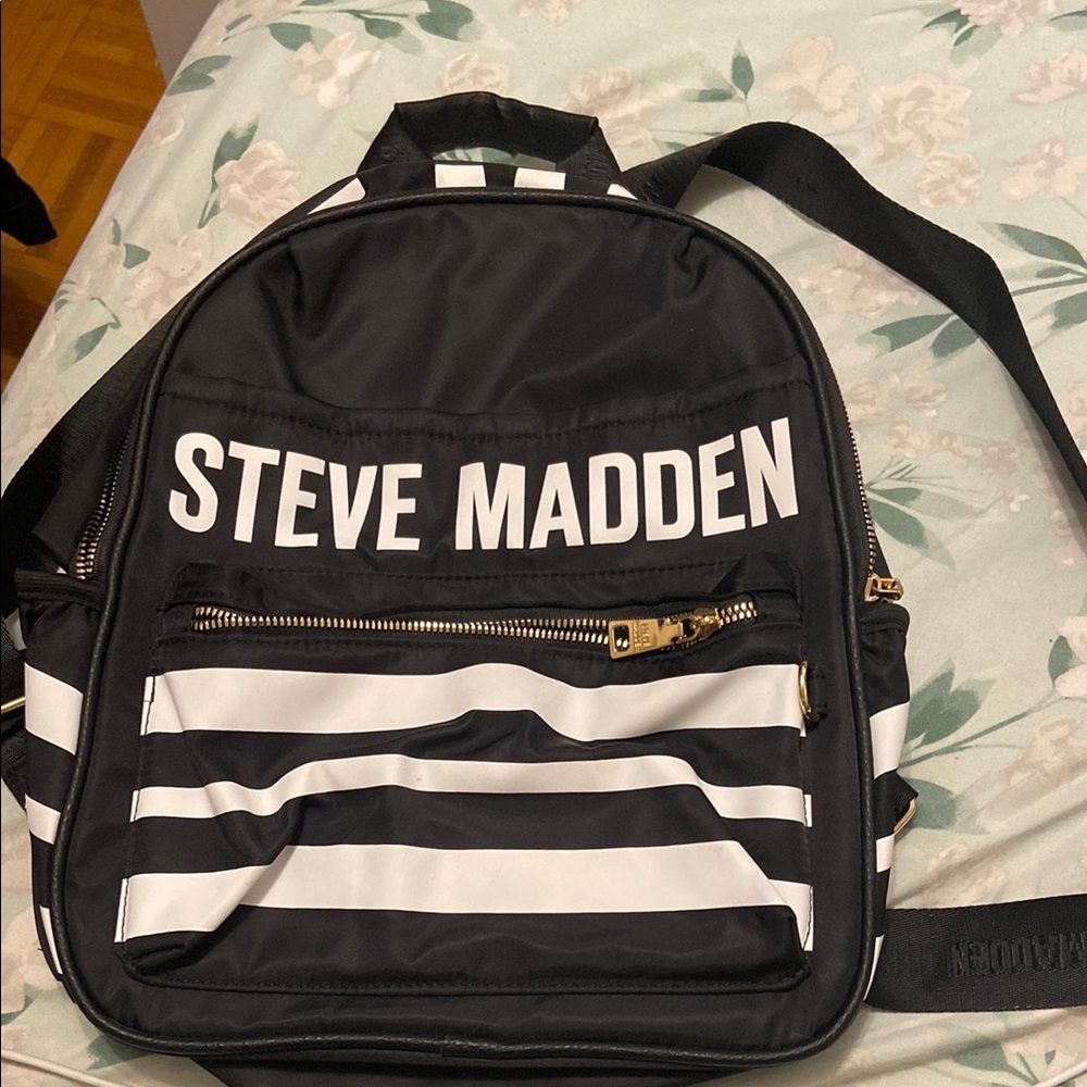 Steve Madden Black and White Men's Backpack